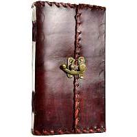 1842 Poetry leather blank book with latch 5.5 x 9 inch