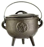 ICM58: Pentagram cast iron cauldron 4 inch