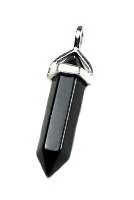 Black Obsidian Double Terminated Point Pendant 1.75 inch