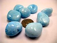 Aragonite Blue Tumbled Stone Large