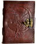 Fairy Moon leather blank book with latch 6 x 8