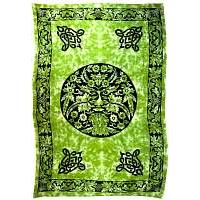 WTGMG: Green and Black Green Man 72 x 108 inch Tapestry