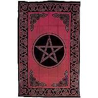 WTPR: Pentagram Tapestry Red and Black 72 x 108 inch