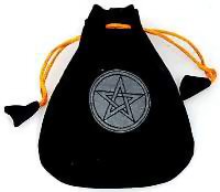 RVPBV4: Pentagram Velveteen Black Bag 5 inch