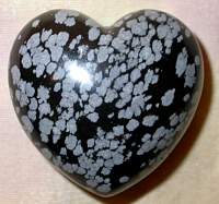 Gemstone Heart Snowflake Obsidian 1.25 inch