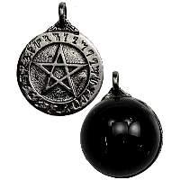 JPTHE: Theban Pentagram with Scrying Disk Pendant