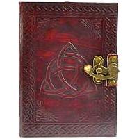 Triquetra leather blank book with latch