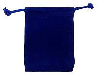 RV23BL: Blue Velveteen Bag  2 x 2.5